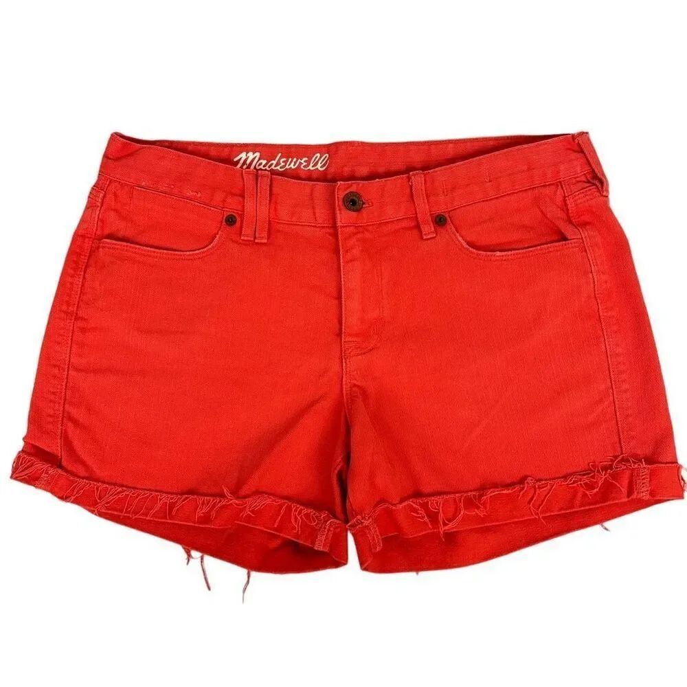 Madewell Cutoff Coral Denim Shorts size 29